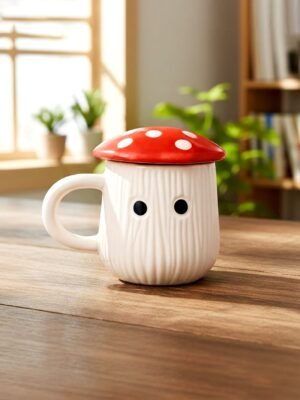 Mushroom Coffee Mug Set with Lid